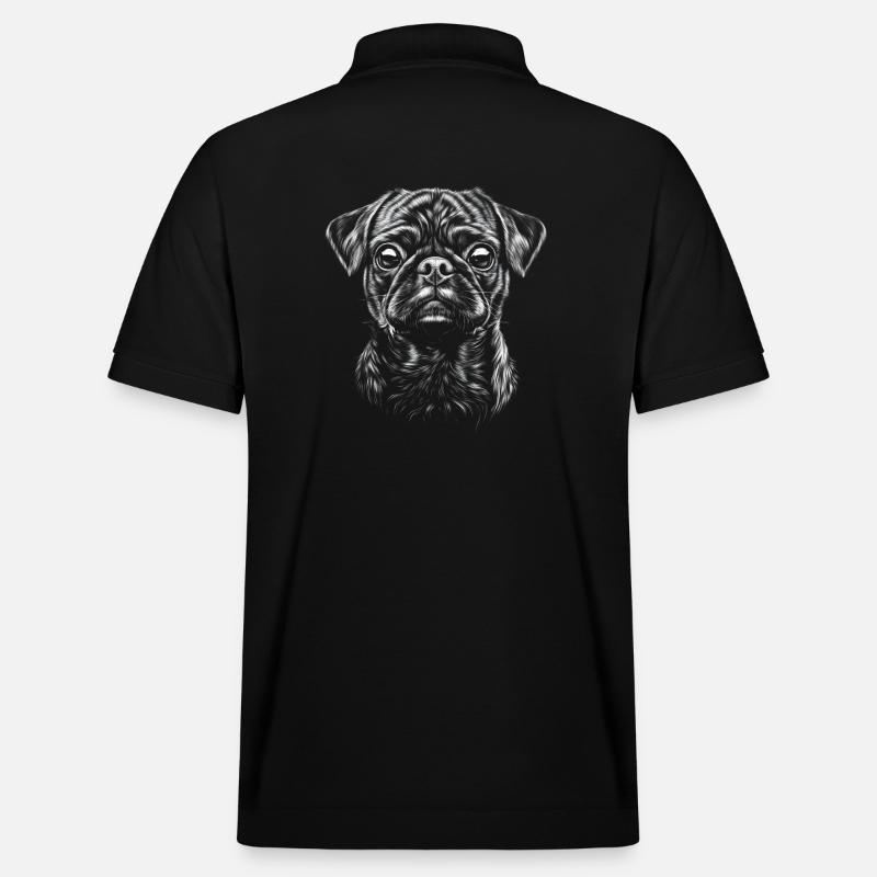 Carlin Portrait Chien Chien - Polo PREPSTER bio Stanley/Stella Unisexe - noir