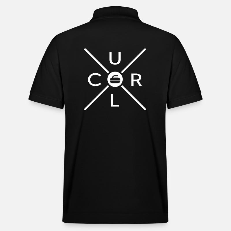 curling eisstockschießen curlingstein curl - Stanley/Stella Unisex Bio-Poloshirt PREPSTER - Schwarz