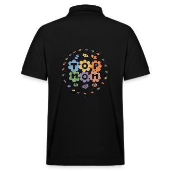 TOP-MOM colourful - Stanley/Stella Unisex Bio-Poloshirt PREPSTER - Schwarz - Hinten - Andy (188cm)
