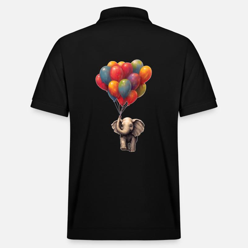 Eléphant avec ballon - Polo PREPSTER bio Stanley/Stella Unisexe - noir