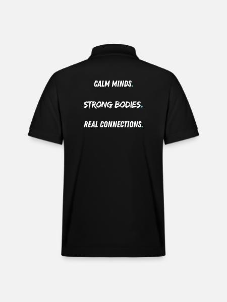 Calm Minds Strong Bodies - Stanley/Stella Unisex Organic Polo Shirt PREPSTER - black