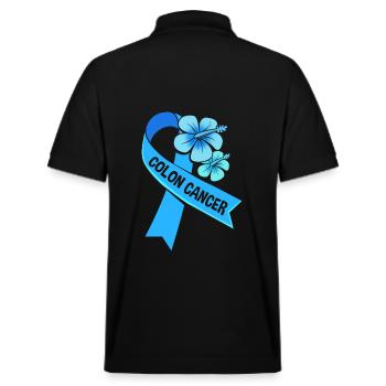 Colon, Cancer, Large Intestine - Stanley/Stella Unisex Organic Polo Shirt PREPSTER - black - Back - Andy (188cm)