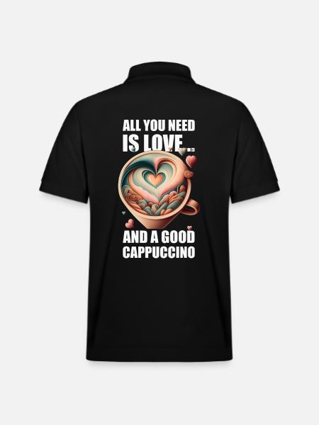 Good Cappuccino - Stanley/Stella Unisex Organic Polo Shirt PREPSTER - black
