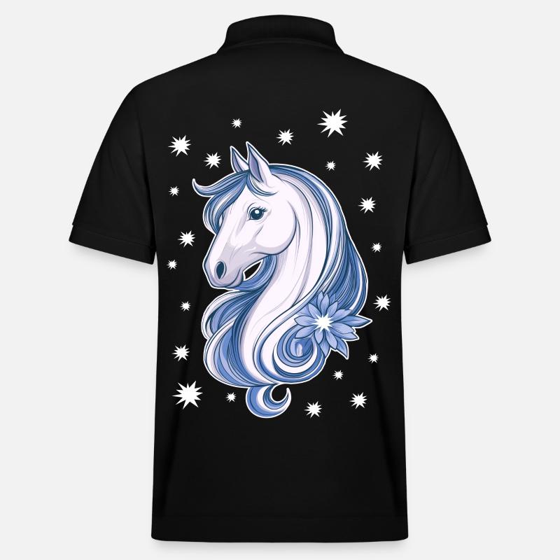 Cheval avec des étoiles - Polo PREPSTER bio Stanley/Stella Unisexe - noir