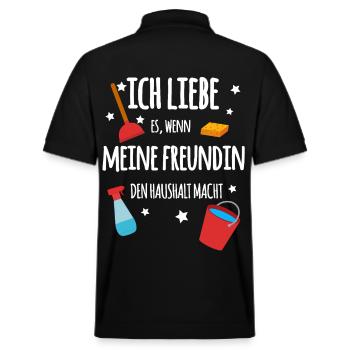 Freund und Freundin Haushalt - Stanley/Stella Unisex Bio-Poloshirt PREPSTER - Schwarz - Hinten - Andy (188cm)