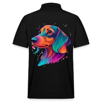 Teckel, chien, fidèle compagnon et amour pour animaux de compagnie - Polo PREPSTER bio Stanley/Stella Unisexe - noir - Dos - Andy (188cm)
