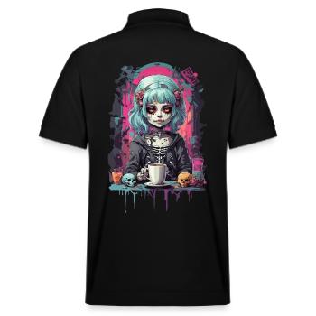 Gothic Dia de Muertos Mädchen Sugar Skull Design - Stanley/Stella Unisex Bio-Poloshirt PREPSTER - Schwarz - Hinten - Andy (188cm)