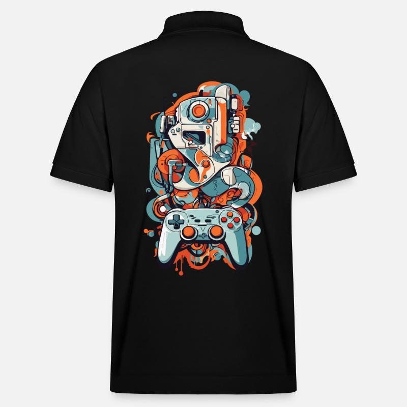 Abstrakte Kunst Ästhetisches Gamer Design - Stanley/Stella Unisex Bio-Poloshirt PREPSTER - Schwarz