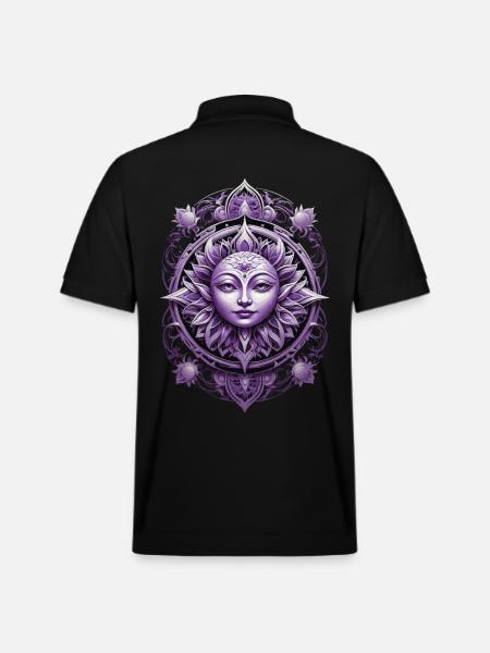 Mandala Design Aesthetic Pattern Spiritual - Stanley/Stella Unisex Organic Polo Shirt PREPSTER - black
