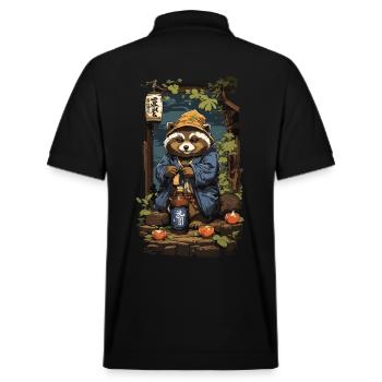 Chien viverrin saké japonais Art Style rétro - Polo PREPSTER bio Stanley/Stella Unisexe - noir - Dos - Andy (188cm)