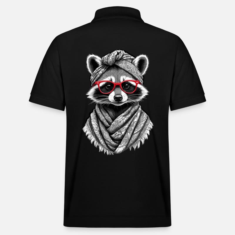Mama Waschbär Waschbärenliebhaber - Stanley/Stella Unisex Bio-Poloshirt PREPSTER - Schwarz