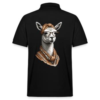 Lama Aimant Maman Drôle Design Alpaga - Polo PREPSTER bio Stanley/Stella Unisexe - noir - Dos - Andy (188cm)