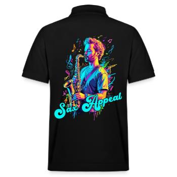 Saxophone Drôle Design Jazz Amateur de musique - Polo PREPSTER bio Stanley/Stella Unisexe - noir - Dos - Andy (188cm)