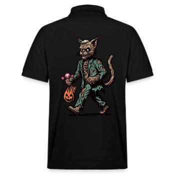 Chat zombie mort-vivant Halloween - Polo PREPSTER bio Stanley/Stella Unisexe - noir - Dos - Andy (188cm)