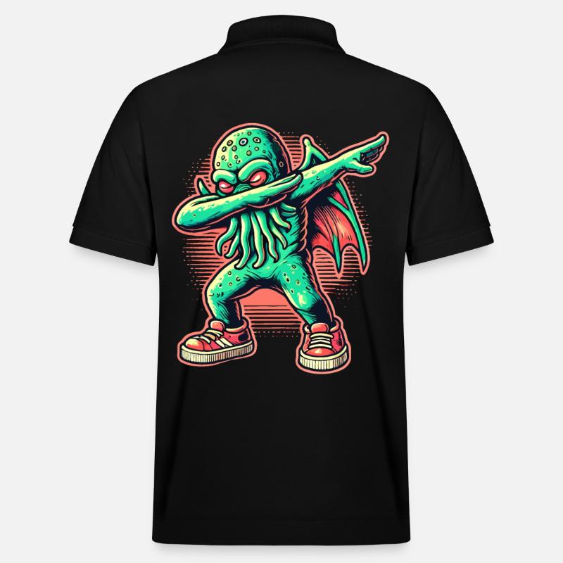 Lustiger Dabbender Cthulhu Dabbing Design - Stanley/Stella Unisex Bio-Poloshirt PREPSTER - Schwarz
