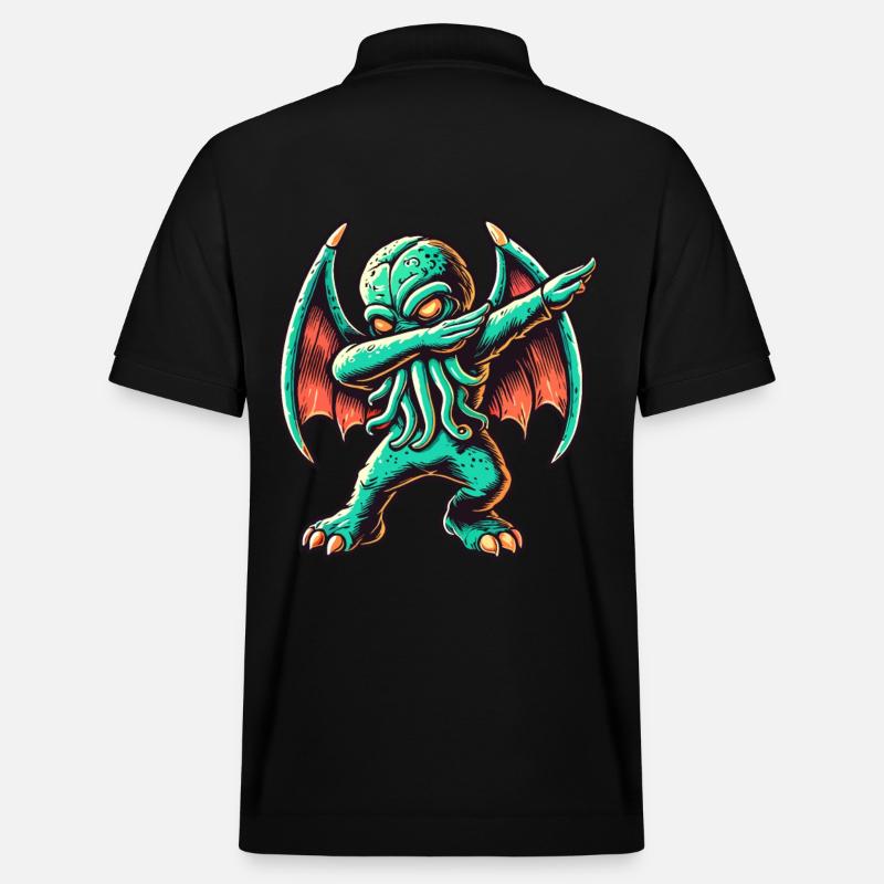 Lustiger Dabbender Cthulhu Dabbing Design - Stanley/Stella Unisex Bio-Poloshirt PREPSTER - Schwarz