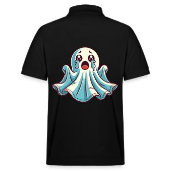 Sad Ghost Cute Weeping Ghosts - Stanley/Stella Unisex Organic Polo Shirt PREPSTER - black - Back - Andy (188cm)