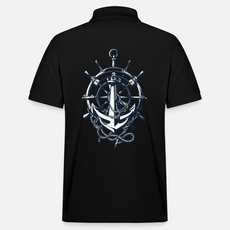 Capitaine Volant Ancre Aventure Bénédiction - Polo PREPSTER bio Stanley/Stella Unisexe - noir