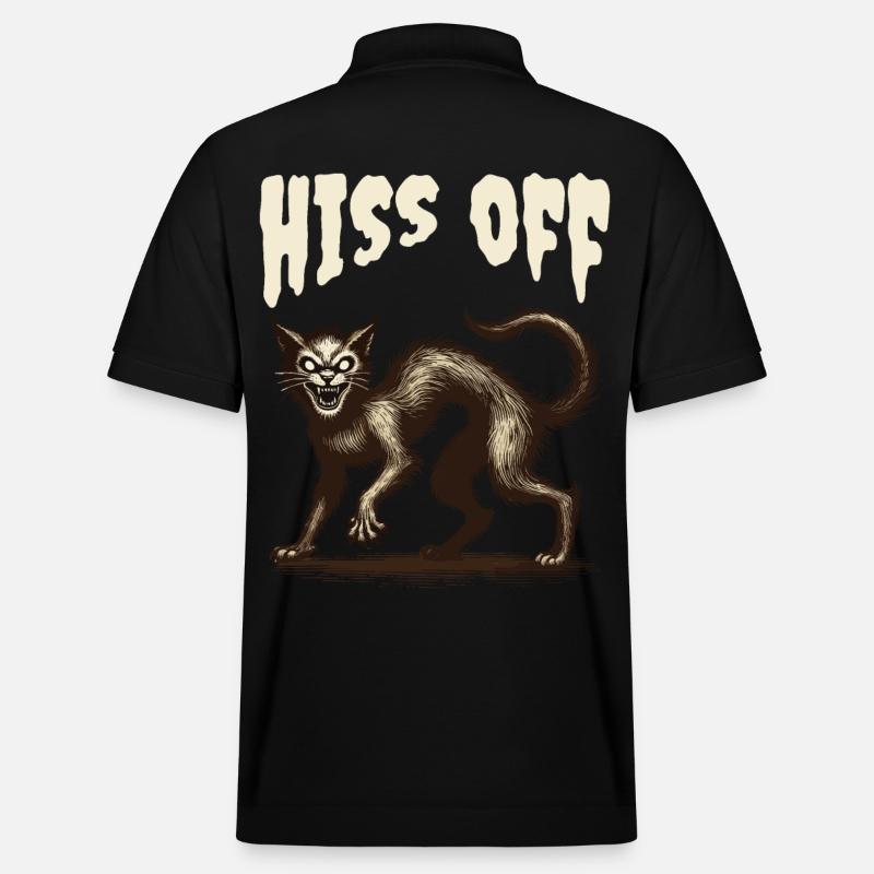 sifflement de chat effrayant illustration - Polo PREPSTER bio Stanley/Stella Unisexe - noir