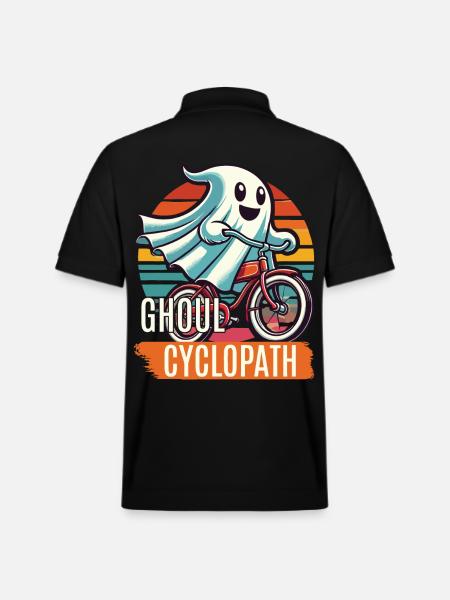 Bicycle riding ghost friend - Stanley/Stella Unisex Organic Polo Shirt PREPSTER - black