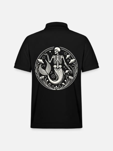 Mystical Skeleton Mermaid Art - Stanley/Stella Unisex Organic Polo Shirt PREPSTER - black