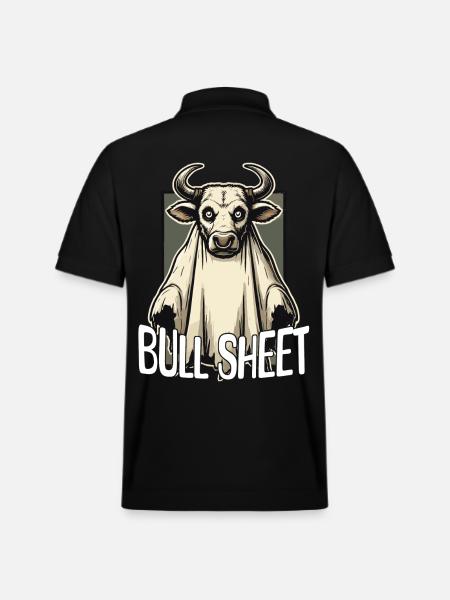 Funny Bull Sheet Cartoon Ghost - Stanley/Stella Unisex Organic Polo Shirt PREPSTER - black
