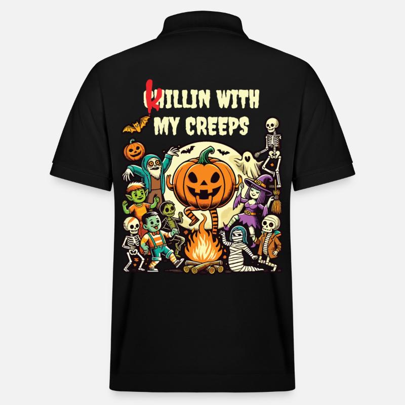 Herbstspaß Mit Halloween Freunden - Stanley/Stella Unisex Bio-Poloshirt PREPSTER - Schwarz