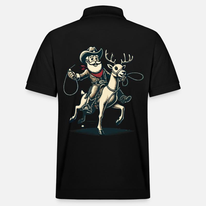 Weihnachtsmann Cowboy Reiter Abenteuer - Stanley/Stella Unisex Bio-Poloshirt PREPSTER - Schwarz