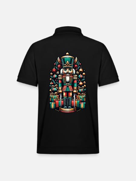 Christmas Nutcracker with Gifts - Stanley/Stella Unisex Organic Polo Shirt PREPSTER - black