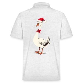 Oie festive avec chapeau de père Noël - Polo PREPSTER bio Stanley/Stella Unisexe - blanc chiné - Dos - Andy (188cm)