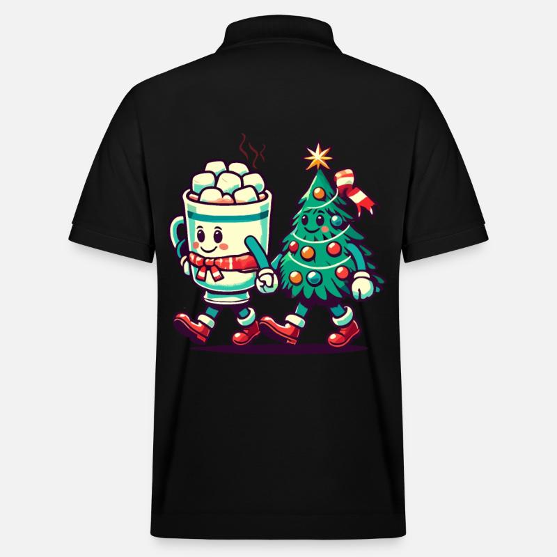 Joyeux Noël Style Rétro - Polo PREPSTER bio Stanley/Stella Unisexe - noir