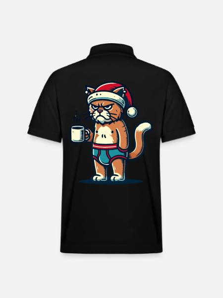 Christmas Funny - Stanley/Stella Unisex Organic Polo Shirt PREPSTER - black