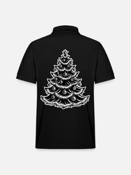 Christmas tree with baubles - Stanley/Stella Unisex Organic Polo Shirt PREPSTER - black