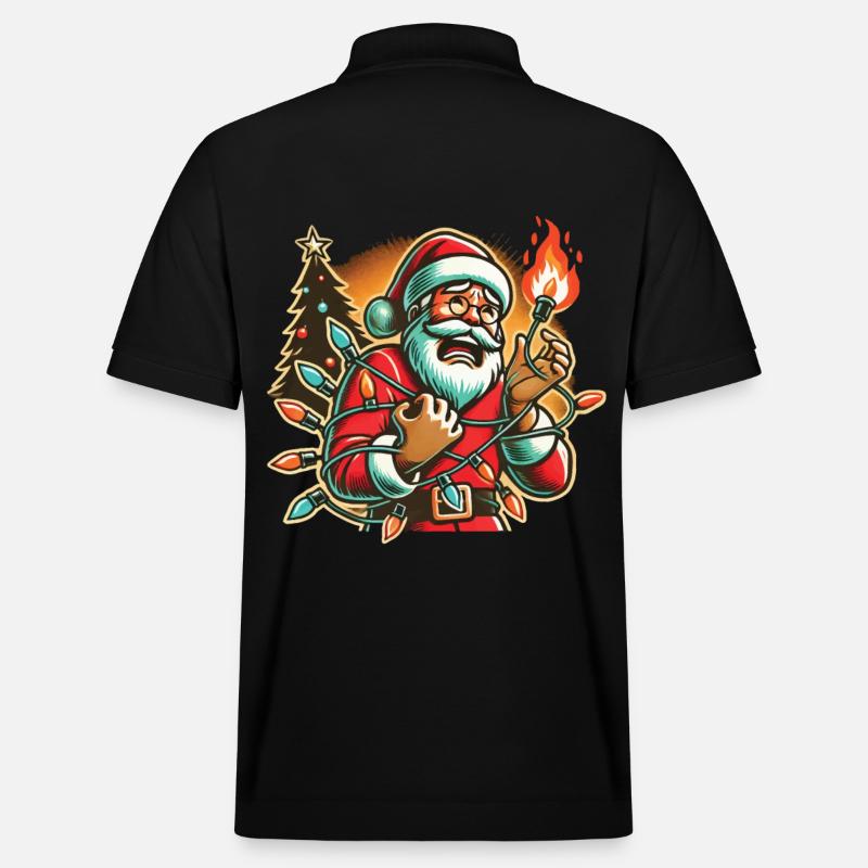 Weihnachtsmann Mit Stromschlag Humor - Stanley/Stella Unisex Bio-Poloshirt PREPSTER - Schwarz