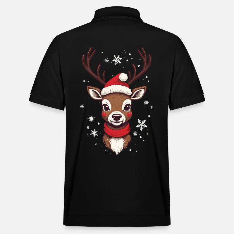 Motif de Noël Joyeux Renne - Polo PREPSTER bio Stanley/Stella Unisexe - noir