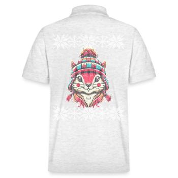 Tricot d’hiver look écureuil avec chapeau - Polo PREPSTER bio Stanley/Stella Unisexe - blanc chiné - Dos - Andy (188cm)
