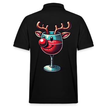 Verre à vin de Noël Renne Sourire - Polo PREPSTER bio Stanley/Stella Unisexe - noir - Dos - Andy (188cm)