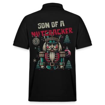 Nutcracker Christmas Funny - Stanley/Stella Unisex Organic Polo Shirt PREPSTER - black - Back - Andy (188cm)