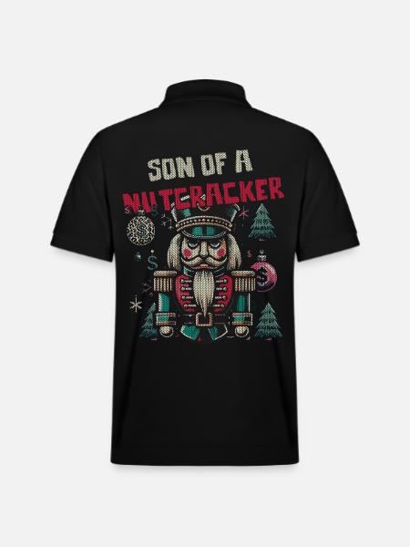 Nutcracker Christmas Funny - Stanley/Stella Unisex Organic Polo Shirt PREPSTER - black