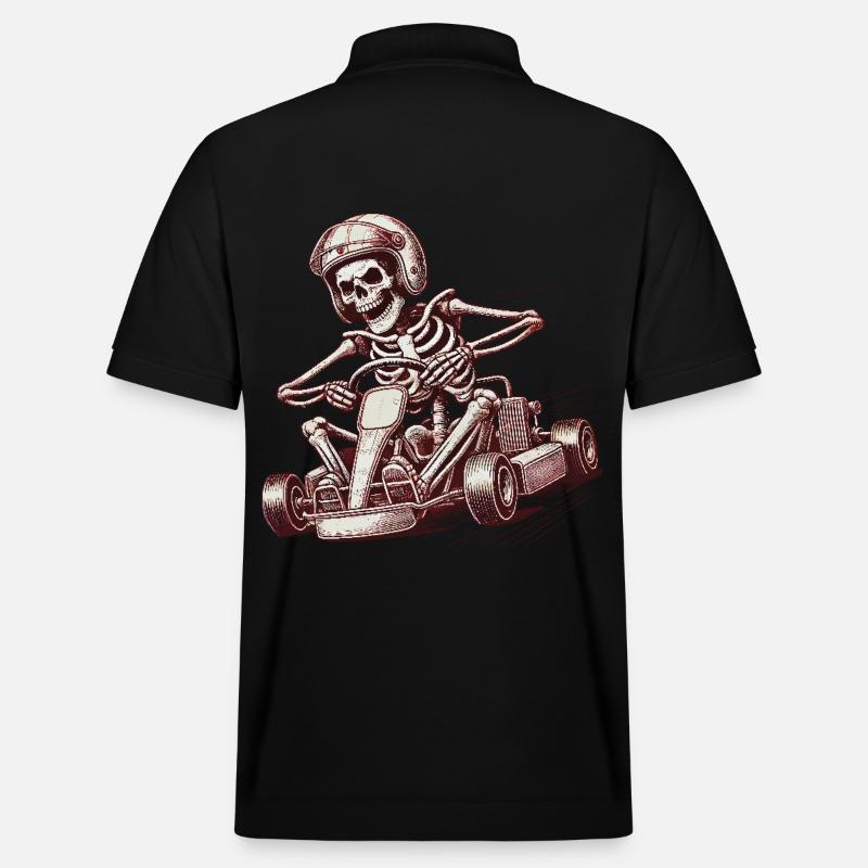 Skeleton Go-Kart Retro Adventure - Polo PREPSTER bio Stanley/Stella Unisexe - noir