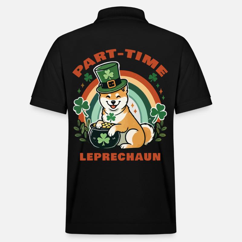 Teilzeit Leprechaun St. Patrick's Day - Stanley/Stella Unisex Bio-Poloshirt PREPSTER - Schwarz