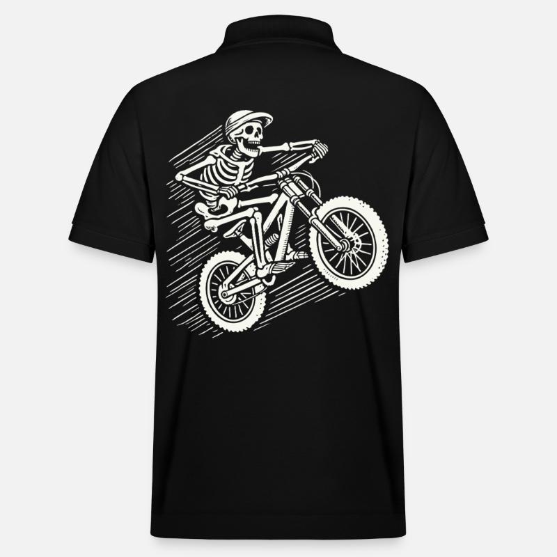 Skeleton Vélo Aventure VTT Rétro - Polo PREPSTER bio Stanley/Stella Unisexe - noir