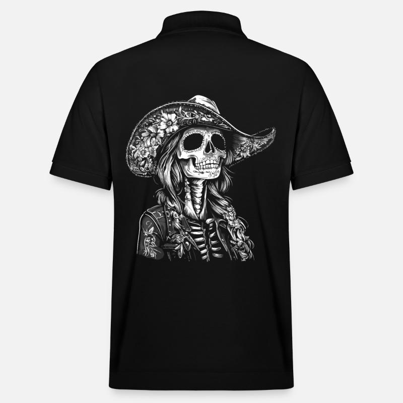 Squelette mexicain avec sombrero - Polo PREPSTER bio Stanley/Stella Unisexe - noir
