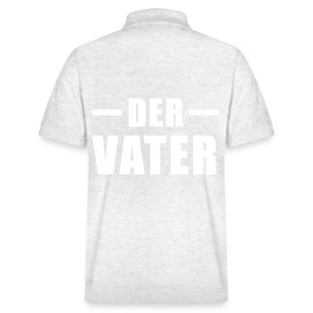 Der Vater - Stolzer Papa, Versorger und Beschützer - Stanley/Stella Unisex Bio-Poloshirt PREPSTER - Weiß meliert - Hinten - Andy (188cm)