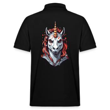 Dark Vampire Unicorn Halloween Design - Stanley/Stella Unisex Organic Polo Shirt PREPSTER - black - Back - Andy (188cm)