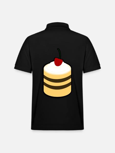 Cake with cherry - Stanley/Stella Unisex Organic Polo Shirt PREPSTER - black