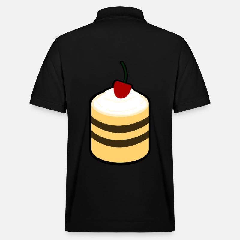 Kuchen mit Kirsche - Stanley/Stella Unisex Bio-Poloshirt PREPSTER - Schwarz