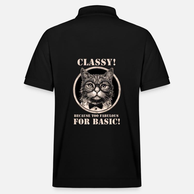 Katze - Stanley/Stella Unisex Bio-Poloshirt PREPSTER - Schwarz