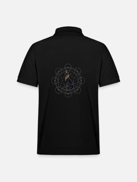 Egyptisk kat hellig geometri - Stanley/Stella PREPSTER økologisk unisex poloshirt - sort