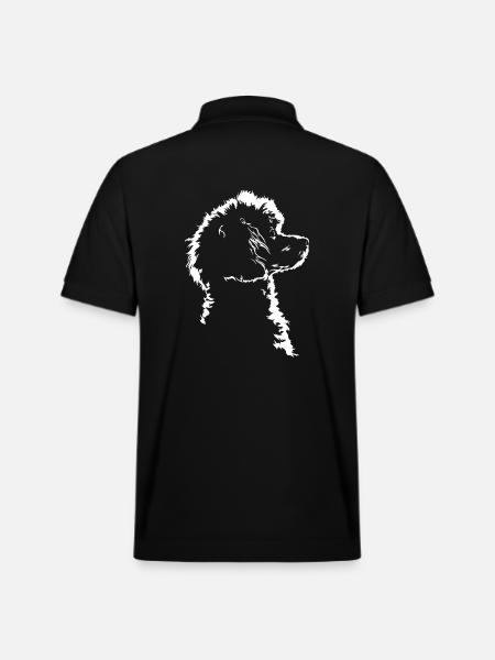 pudel, hund, hund, silhuett, dvärgpudel, Wilsigns - Ekologisk pikétröja PREPSTER unisex från Stanley/Stella - svart
